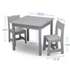image:imageDelta Children MySize Kids Wood Table and Chair Set 2 Chairs Included Deep BlueGrey