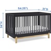 image:imageDelta Children Poppy 6Piece Baby Nursery Furniture SetIncludes Convertible Crib Dresser Changing Top Mattress Sheets amp Changing Pad Midnight Grey wNaturalMidnight GreyNatural