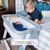 image:imageDelta Children Simmons Kids Dream Bedside Bassinet with ZipDown Side Wall  Convenient Baby Sleeper with Breathable Mesh and Adjustable Heights  Lightweight Portable Crib Grey