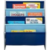 image:imageDelta Children Sling Book Rack Bookshelf 4Tier Wooden Shelf with Soft Fabric Pockets Ideal for Playroom Living Room Basement or BedroomGreyBlue