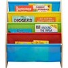 image:imageDelta Children Sling Book Rack Bookshelf 4Tier Wooden Shelf with Soft Fabric Pockets Ideal for Playroom Living Room Basement or BedroomNaturalPrimary