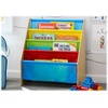 image:imageDelta Children Sling Book Rack Bookshelf 4Tier Wooden Shelf with Soft Fabric Pockets Ideal for Playroom Living Room Basement or BedroomNaturalPrimary