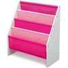 image:imageDelta Children Sling Book Rack Bookshelf 4Tier Wooden Shelf with Soft Fabric Pockets Ideal for Playroom Living Room Basement or BedroomWhitePink