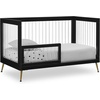 image:imageDelta Children Sloane Crib 7Piece Baby Nursery Furniture SetIncludes Convertible Crib Dresser Changing Top Crib Mattress Fitted Sheets Toddler Guardrail amp Changing Pad Black wMelted BronzeBlackBronze