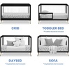 image:imageDelta Children Sloane Crib 7Piece Baby Nursery Furniture SetIncludes Convertible Crib Dresser Changing Top Crib Mattress Fitted Sheets Toddler Guardrail amp Changing Pad Black wMelted BronzeBlackBronze