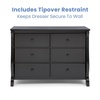 image:imageDelta Children Universal 6 Drawer Dresser Greenguard Gold Certified Black  Greenguard Gold Certified 6 Drawer Dresser for the Nursery amp Bedrooms Wood Kids amp Nursery StorageBlack