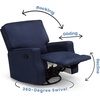 image:imageDelta Home Chambers Bay Recliner Glider Swivel Chair Adult Navy