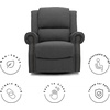 image:imageDelta Home Denham Recliner Glider Swivel Chair Adult Wood BlushCharcoal