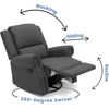 image:imageDelta Home Denham Recliner Glider Swivel Chair Adult Wood BlushCharcoal