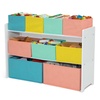 image:imageDelta MultiColor Deluxe Toy Organizer with Storage BinsWhite with BlueOrangePastel Bins