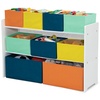 image:imageDelta MultiColor Deluxe Toy Organizer with Storage BinsWhite with NavyGreenPastel Bins