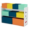image:imageDelta MultiColor Deluxe Toy Organizer with Storage BinsWhite with NavyGreenPastel Bins