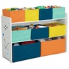 image:imageDelta MultiColor Deluxe Toy Organizer with Storage BinsWhite with NavyGreenPastel Bins