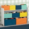 image:imageDelta MultiColor Deluxe Toy Organizer with Storage BinsWhite with NavyGreenPastel Bins