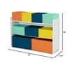 image:imageDelta MultiColor Deluxe Toy Organizer with Storage BinsWhite with NavyGreenPastel Bins