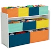 image:imageDelta MultiColor Deluxe Toy Organizer with Storage BinsWhite with NavyGreenPastel Bins