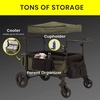 image:imageJeep Deluxe Wrangler Stroller Wagon with Cooler Bag and Parent Organizer by Delta Children BlackGreenWagon