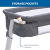 image:imageSimmons Kids By The Bed City Sleeper Bassinet  Adjustable Height Portable Crib with Wheels amp Airflow Mesh Grey Tweed