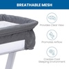 image:imageSimmons Kids By The Bed City Sleeper Bassinet  Adjustable Height Portable Crib with Wheels amp Airflow Mesh Grey Tweed