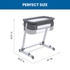 image:imageSimmons Kids By The Bed City Sleeper Bassinet  Adjustable Height Portable Crib with Wheels amp Airflow Mesh Grey Tweed