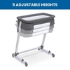 image:imageSimmons Kids By The Bed City Sleeper Bassinet  Adjustable Height Portable Crib with Wheels amp Airflow Mesh Grey Tweed