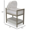 image:imageSimmons Kids Farmhouse 2in1 Wood Bedside Bassinet Sleeper and Changer  Portable Crib and Changing Table with HighEnd Wood Frame Royal Charms