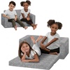 image:imageDelta Children  Serta Perfect Sleeper Kids 2Seater Sofa Convertible 2in1 Flip Open Toddler Couch Sleeper Foam Chair for Playroom amp Bedroom Bed Lounger Comfy Play Sleeping Lounge Chair GreyGrey