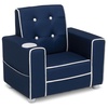 image:imageDelta Children Chelsea Kids Upholstered Chair with Cup Holder Soft GreyNavy