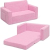 image:imageDelta Children Cozee FlipOut Sherpa 2in1 Convertible Sofa to Lounger for Kids GreyPink