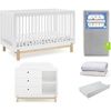 image:imageDelta Children Poppy 6Piece Baby Nursery Furniture SetIncludes Convertible Crib Dresser Changing Top Mattress Sheets amp Changing Pad Midnight Grey wNaturalBianca WhiteNatural