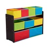image:imageDelta MultiColor Deluxe Toy Organizer with Storage BinsDark ChocolatePrimary Colored Bins