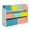 image:imageDelta MultiColor Deluxe Toy Organizer with Storage BinsWhite with BlueOrangePastel Bins