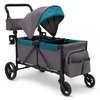 image:imageJeep Sport AllTerrain Stroller Wagon by Delta Children  Includes Canopy Parent Organizer Adjustable Handlebar Snack Tray amp Cup Holders GreyBlue Moon