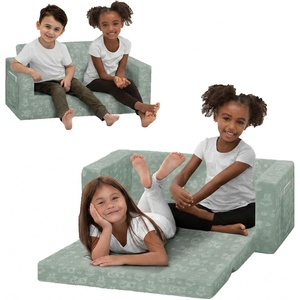 image:imageDelta Children  Serta Perfect Sleeper Kids 2Seater Sofa Convertible 2in1 Flip Open Toddler Couch Sleeper Foam Chair for Playroom amp Bedroom Bed Lounger Comfy Play Sleeping Lounge Chair GreySage