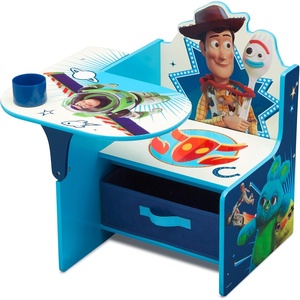 image:imageDelta Children Chair Desk With Storage Bin DisneyPixar Cars  Kids Chair Desk Includes Fabric Storage Bin and Cup Holder Low to the Ground for Easy Access Ideal for ToddlersKids Age 3Toy Story 4