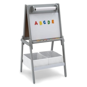 image:imageDelta Children Chelsea DoubleSided Storage Easel with Paper Roll and Magnets Ideal for Arts amp Crafts Drawing Homeschooling and More  Greenguard Gold Certified Light GreyWhite