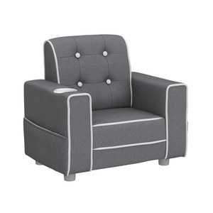 image:imageDelta Children Chelsea Kids Upholstered Chair with Cup Holder Soft GreyGrey