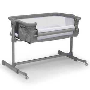 image:imageDelta Children Close2Me Bedside Baby Bassinet Sleeper with Breathable Mesh and Adjustable Heights  Lightweight Portable Crib Grey