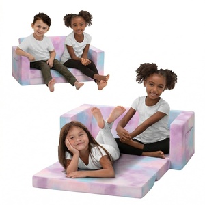 image:imageDelta Children Cozee 2in1 Sofa 2Seater Convertible Toddler Couch Sleeper Wide 2in1 Flip Open Foam Chair for Playroom PetFriendly Bed Lounger Comfy Play Sleeping Lounge Chair Blue CamoPink Tie Dye