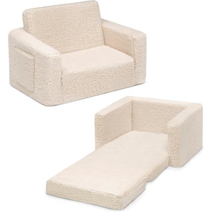 image:imageDelta Children Cozee FlipOut Sherpa 2in1 Convertible Chair to Lounger for Kids PinkCream