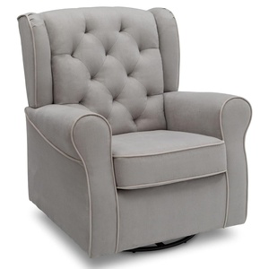 image:imageDelta Children Emerson Upholstered Glider Swivel Rocker Chair Dove Grey with Soft Grey WeltDove Grey With Soft Grey Welt