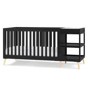 image:imageDelta Children Essex 4in1 Convertible Baby Crib Grey with Natural LegsEbony