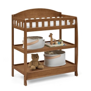 image:imageDelta Children Infant Changing Table with Pad WhiteChestnut