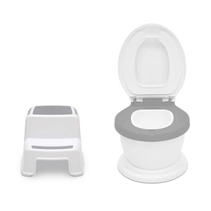 image:imageDelta Children Kid Size Potty and Step Stool 2Piece Set  Realistic Potty and Step Stool Ideal for Potty Training WhiteGrey