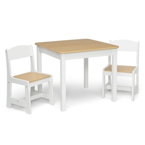 image:imageDelta Children MySize Kids Wood Table and Chair Set 2 Chairs Included Deep BlueBianca WhiteNatural