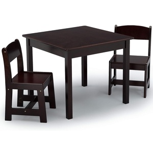 image:imageDelta Children MySize Kids Wood Table and Chair Set 2 Chairs Included Deep BlueDark Chocolate