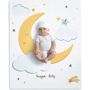 image:imageDelta Children Personalized Milestone Baby Blanket  Monthly Blanket for Pictures  Photo Blanket for Newborns Moon