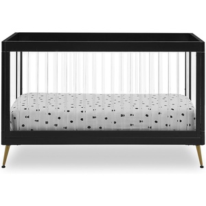 image:imageDelta Children Sloane Crib 7Piece Baby Nursery Furniture SetIncludes Convertible Crib Dresser Changing Top Crib Mattress Fitted Sheets Toddler Guardrail amp Changing Pad Black wMelted BronzeBlackBronze