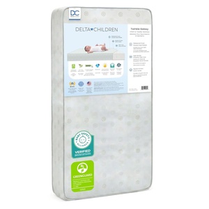 image:imageDelta Children Twinkle Galaxy Dual Sided Crib and Toddler Mattress  Premium Sustainably Sourced Fiber Core  Waterproof  GREENGUARD Gold Certified NonToxic  7 Year Warranty  Made in USAGalaxy Mattress