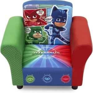 image:imageDelta Children Upholstered Chair with PAW Patrol Graphics Wood Frame Plush Foam Padding Side Pockets for Toddlers and KidsPj Masks